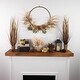 preview thumbnail 3 of 4, Fall Harvest Pale Roses with Foliage Artificial Wreath, 24-Inch, Unlit