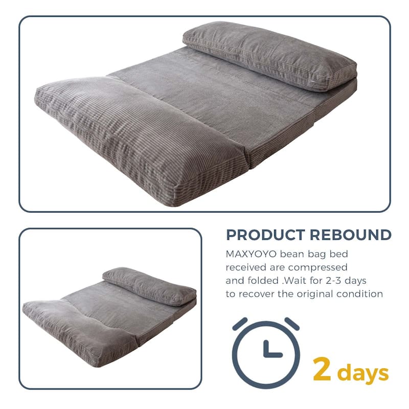 Corduroy Bean Bag Folding Sofa Bed