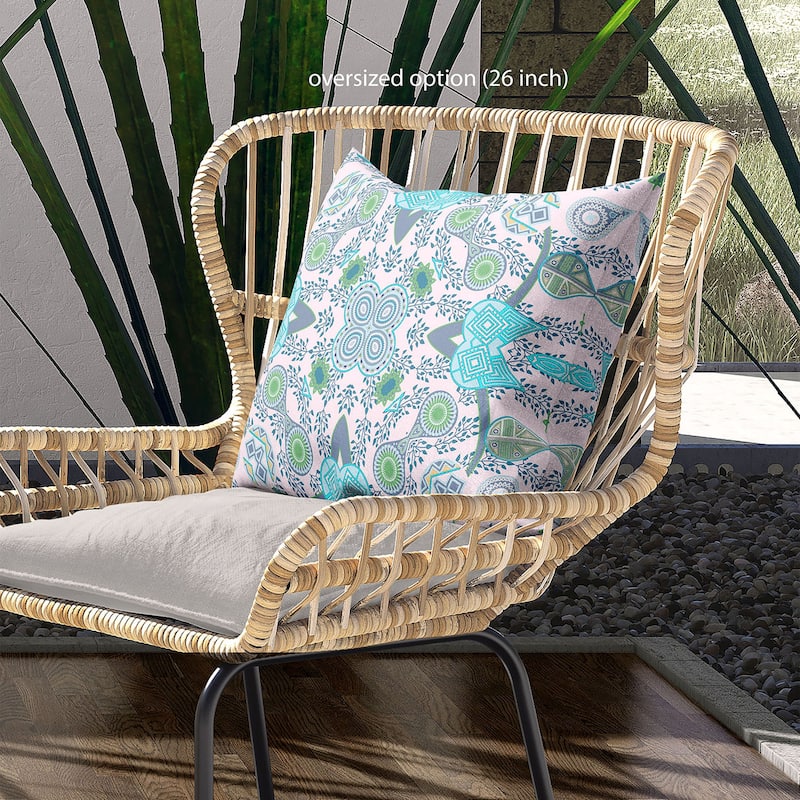 Amrita Sen Paisley Leaf Geo Indoor Outdoor Pillow Zip