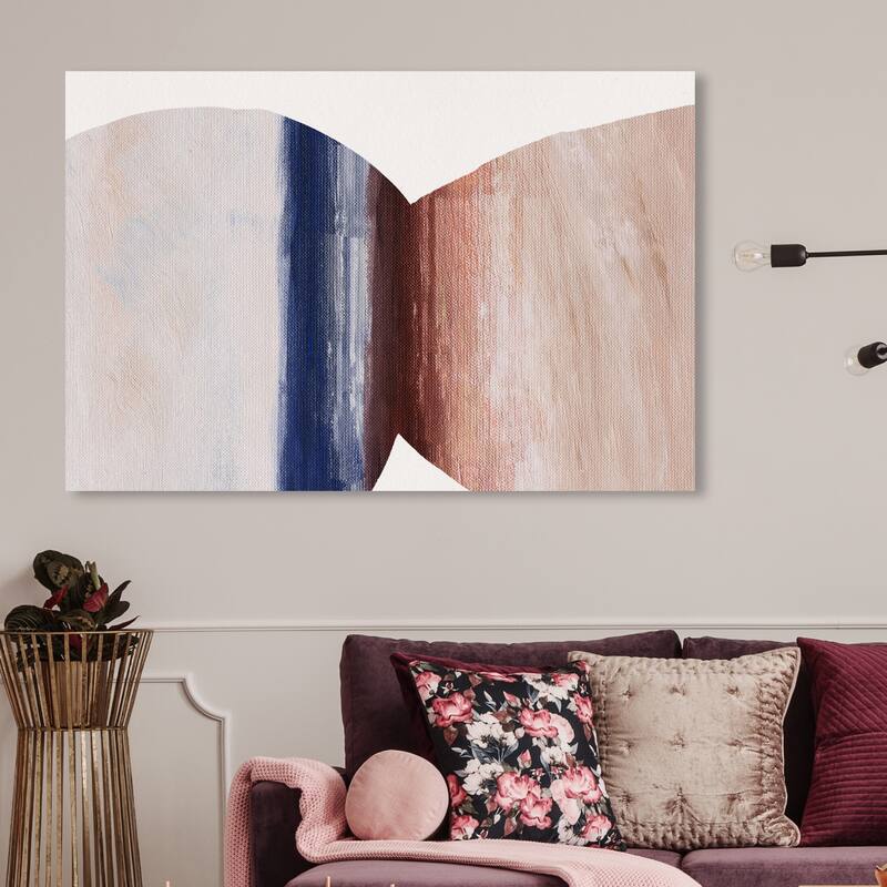 Wynwood Studio Canvas Abstract Baile Suave Blue and Rustic Wall Art Canvas Print - 30 x 45