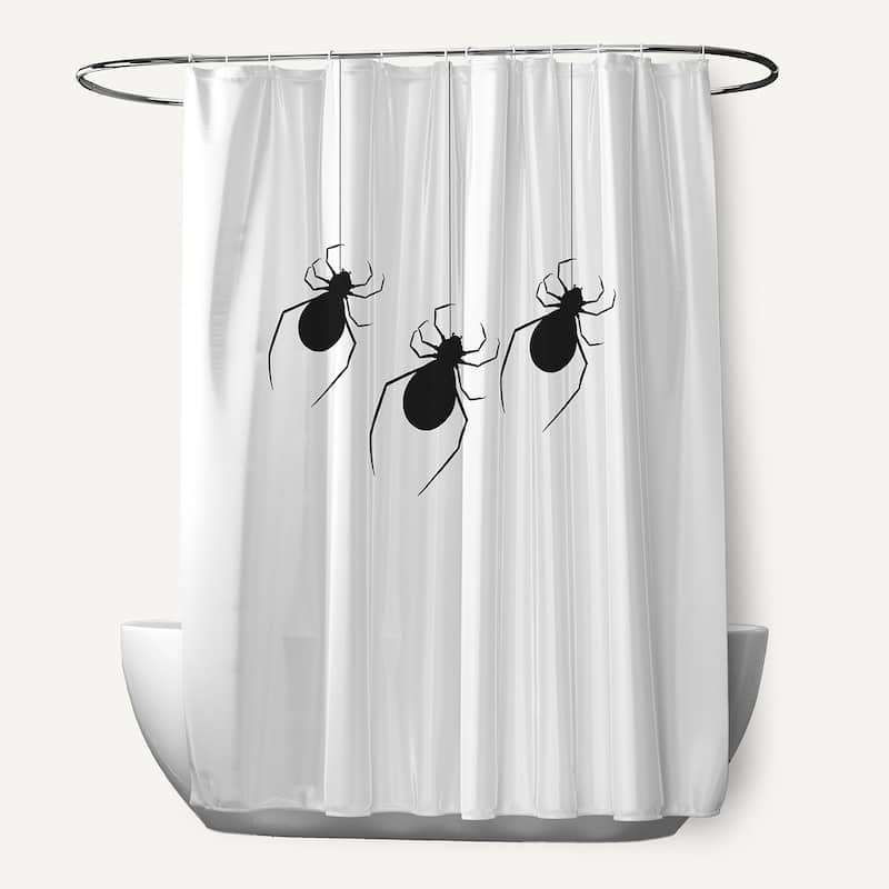 Hanging Spiders Shower Curtain - White