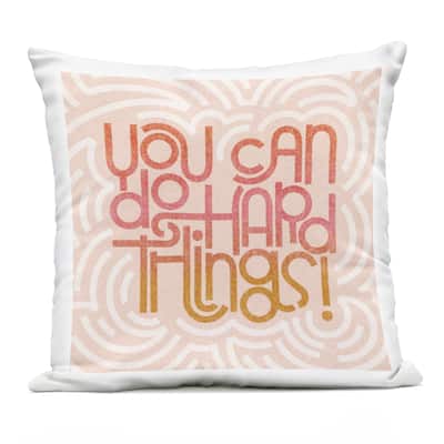 Stupell Pastel You Can Do Hard Things Printed Outdoor Throw Pillow Design by Sarah Hickman