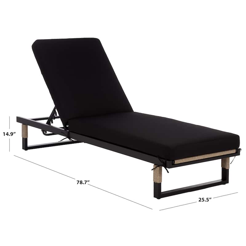 SAFAVIEH Outdoor Living Arman Lounger with Cushion - 79"W x 26"D x 15"H