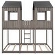 preview thumbnail 27 of 33, Full Over Full Wooden Bunk Bed with Roof, Window, Guardrail and Ladder