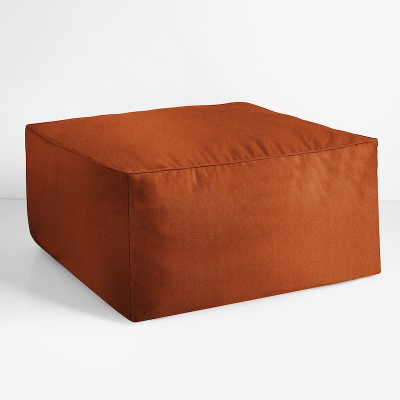 Sorra Home Sunbrella Outdoor Corded Solid Bean Pouf