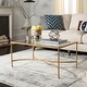 preview thumbnail 9 of 20, SAFAVIEH Couture Matilda Gold Leaf Glass Coffee Table Black - Glass