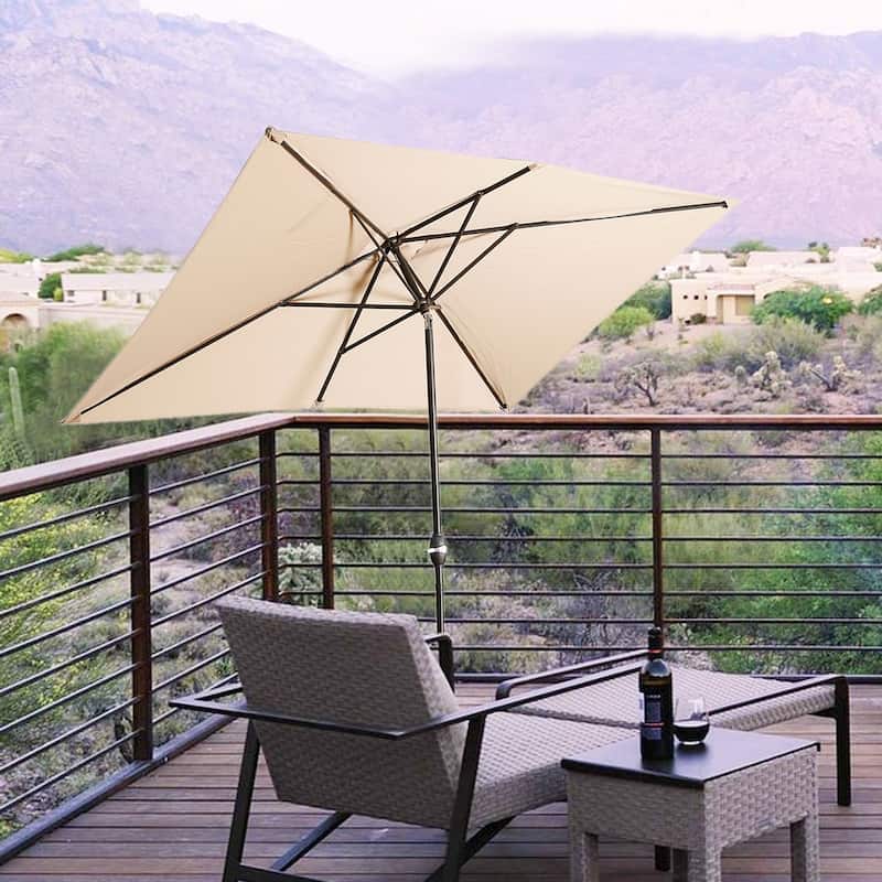 10 ft. Aluminum Rectanglar Market Patio Umbrella without Base