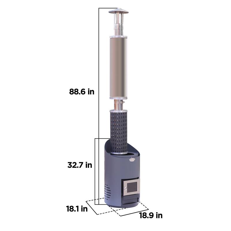 ALEKO Wood Burning Sauna Heater Chimney Kit Equivalent to 9-15 kW Electric Heater