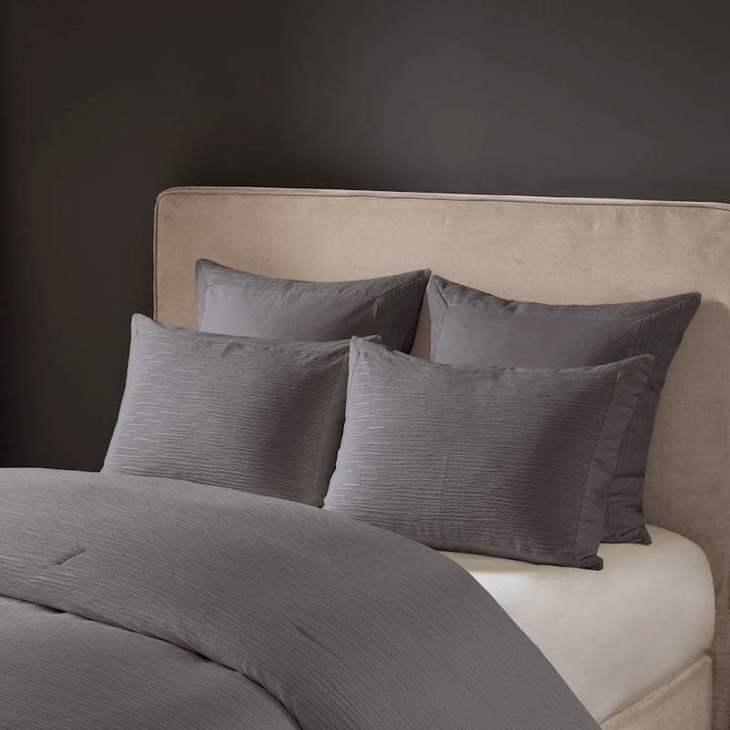 N Natori Hanae Cotton Blend Yarn Dyed 3 Piece Comforter Set 2-Color Option
