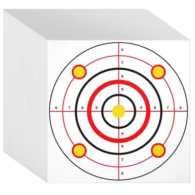 Maplefield 50 Sheets Bullseye Paper Shooting Targets for Firearms Range Practice, 11x11 In