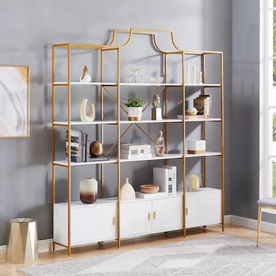 78-In 4 Tier Bookcase Bookshelf Display Rack Storage Shelves Shelving Unit Indo