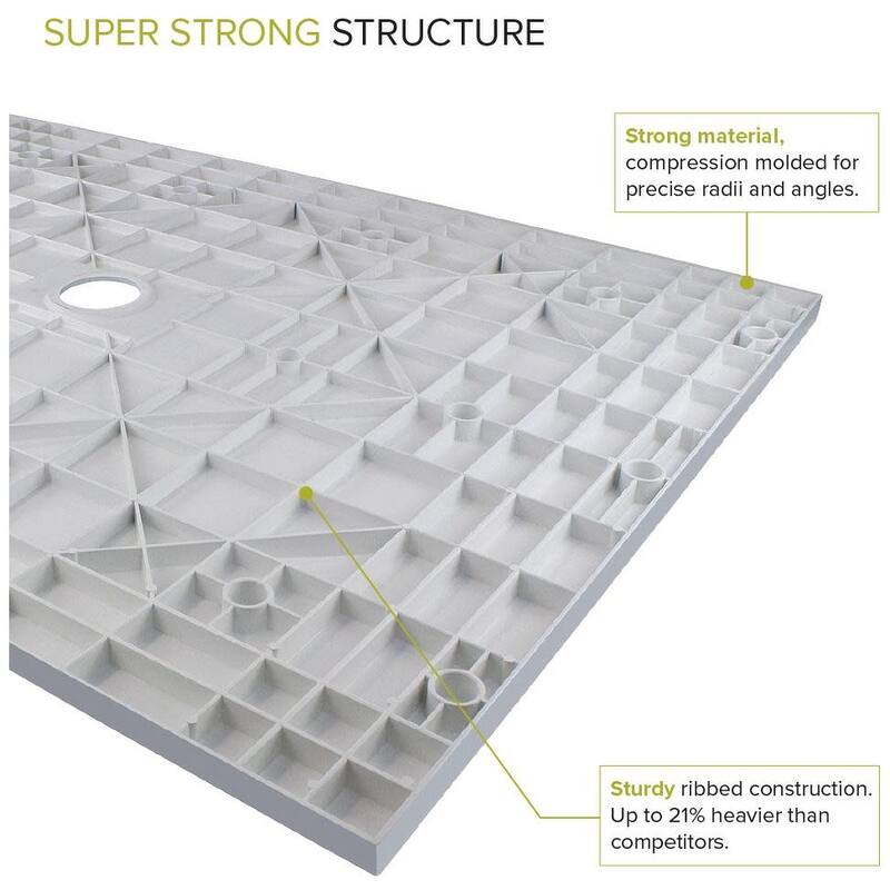 Transolid TRS_FZS4836C Trimslate 48" x 35-1/2" Rectangular Shower Base
