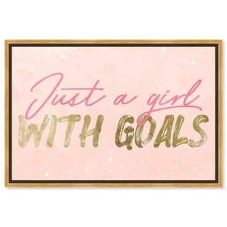 Oliver Gal 'Girl with Goals' Quotes and Sayings Pink Wall Art Canvas ...