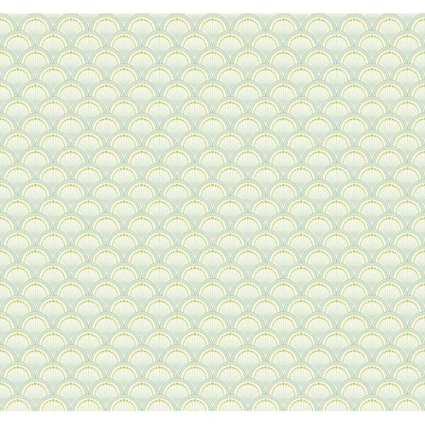 Shop York Wallcoverings Eb2068 Candice Olson Vibe Scallop Wallpaper White Sea Foam Green Pale Aqua Lime Green Overstock 16384457