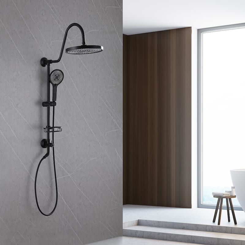 Wall-mounted complete shower system with soap dish (not including the rough-in valve)