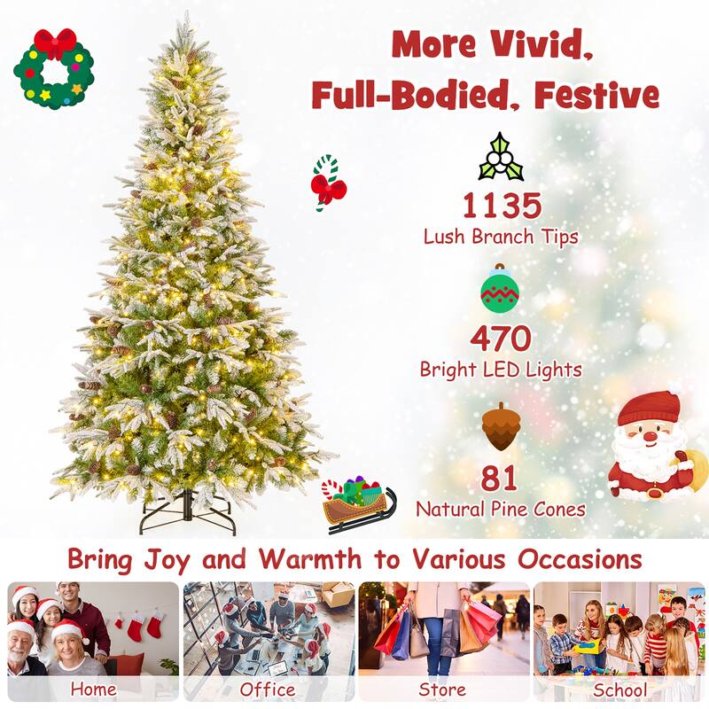 Gymax 6/7.5/9 ft Artificial Christmas Tree w/ 765/1135/1871 Branch - See Details