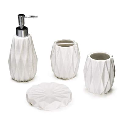 Kralix 4pc Diamond Resin Bath Accessory Set