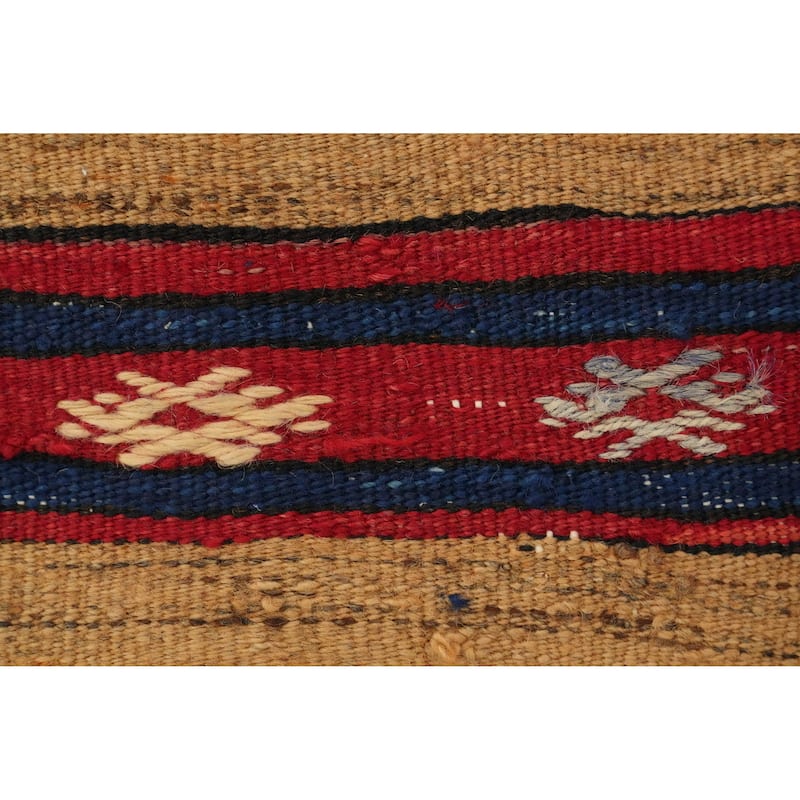 Hand Woven Oriental 100% Wool Carpet Southwestern Tribal Multi-Colored Kilim Area Rug - 8' 8'' X 5' 0''