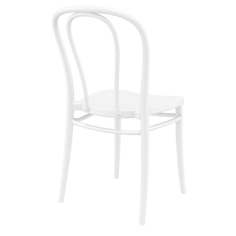 33.5" White Stackable Patio Armless Dining Chair