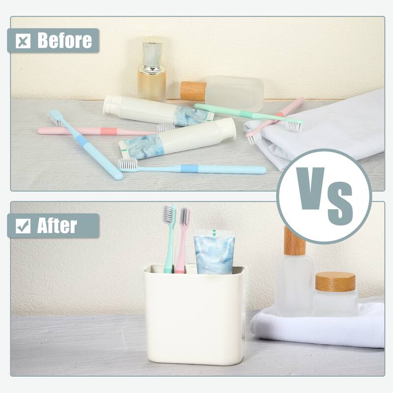 Wall Mount Toothbrush Holder Stand Self Adhesive Tooth Brush Holder for Toothbrush Toothpaste, 4.65"x2.48"x4.25"