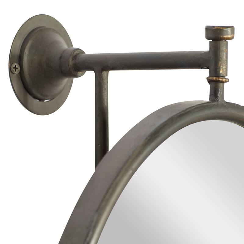 Black Wood Industrial Wall Mirror 29 x 15 x 7 - 15 x 7 x 29