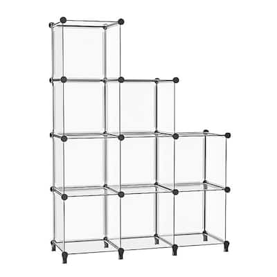 9 Cube Stackable Shoe Rack Organizer DIY Plastic Shoe Storage Cabinet for Closet & Entryway Black - N/A