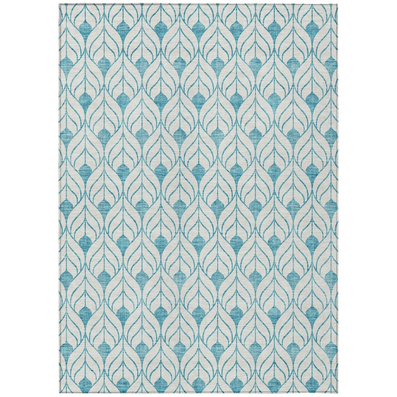 Machine Washable Indoor/ Outdoor Chantille Contempoary Geo Rug