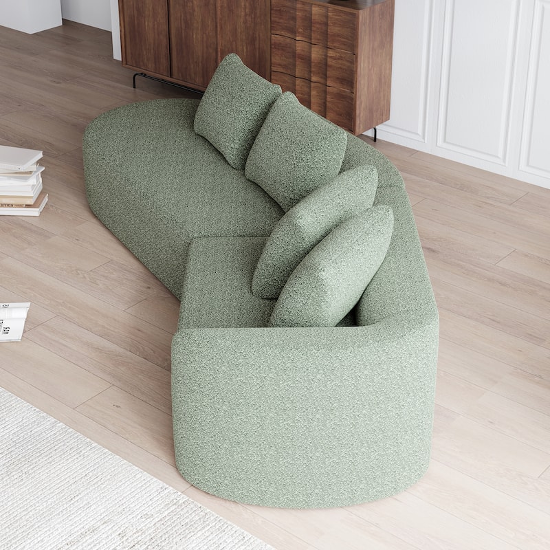 GDFStudio - Blackwood Chenille 4-Seater Oversized Sectional Sofa with Pillows