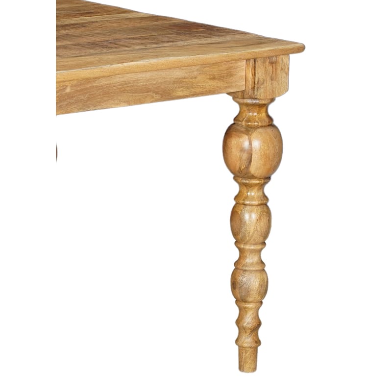 HomeRoots 72" Natural Solid Wood Dining Table - 72.00 in. x 30.00 in. x 39.00 in.