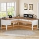 preview thumbnail 114 of 156, Farmhouse Executive L Shaped Desk Home Office Desk with Drawers and Storage Cabinet & Power Outlet