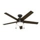 preview thumbnail 2 of 10, Hunter 52" Anslee Ceiling Fan with LED Light and Pull Chain, Modern, Transitional