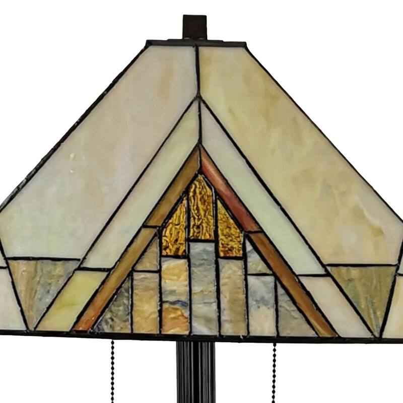 Tiffany Style Mission Standing Floor Lamp 62" Tall AM351FL17 Amora Lighting - Multi-Colored