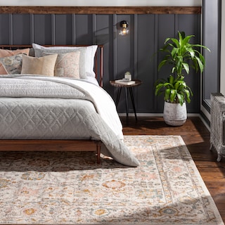 Livabliss Willa Bordered Floral Area Rug