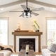 preview thumbnail 72 of 77, 42"/52" Modern Farmhouse Ceiling Fan, Remote Control, Quiet Reversible DC Motor, Timer, Black and Walnut Finish