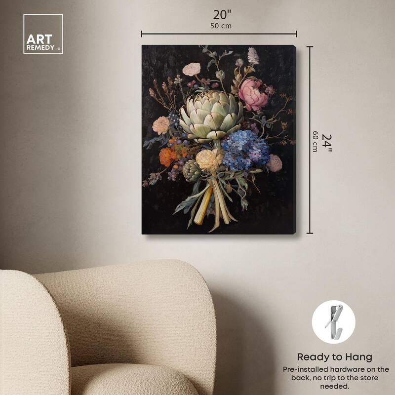Moody Artichoke II Canvas by Art Remedy, Gallery Wrapped