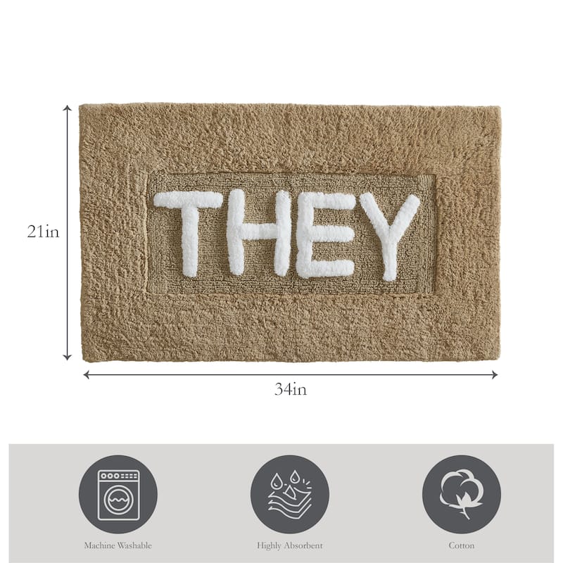 Jean Pierre Novelty "They" Cotton 21 x 34 in. Bath Rug