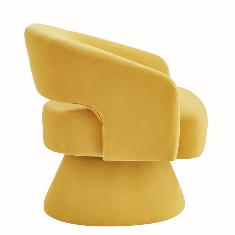 360 Degree Velvet Swivel Barrel Chair