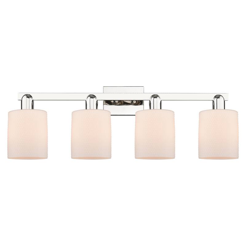 Innovations Lighting Endless Possibilities Arcadia - Cobbleskill - 4 Light 32" Bath Vanity Light - Polished Nickel/Matte White