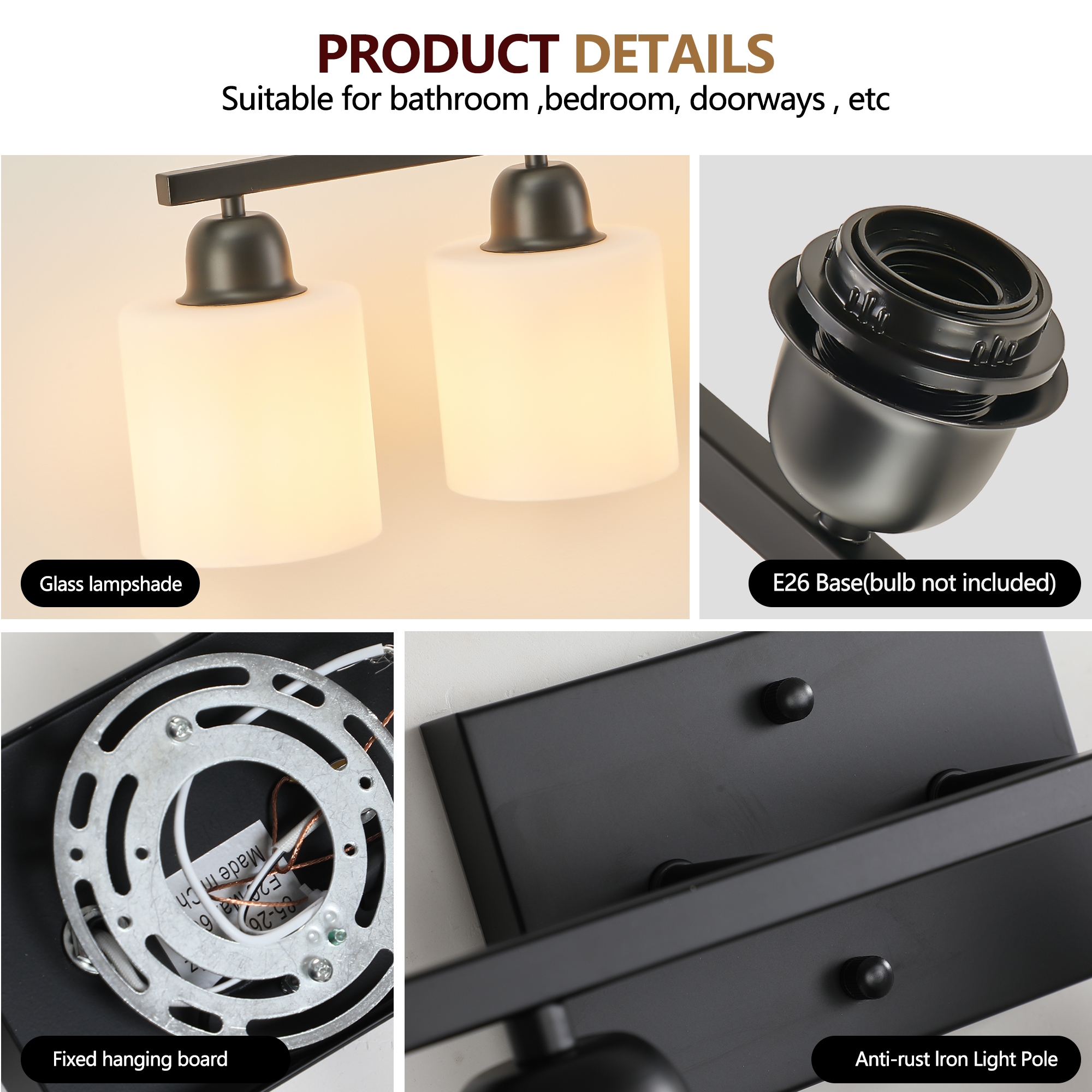 38" 6-Light Bathroom Vanity Fixture