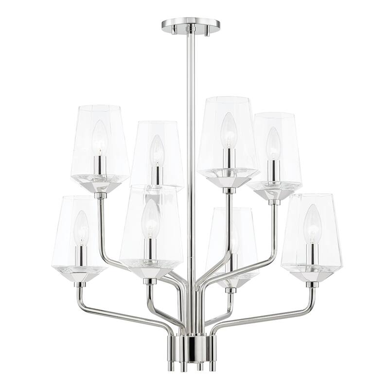 Mitzi by Hudson Valley Kayla 8-Light Chandelier with Clear Glass - Polished Nickel