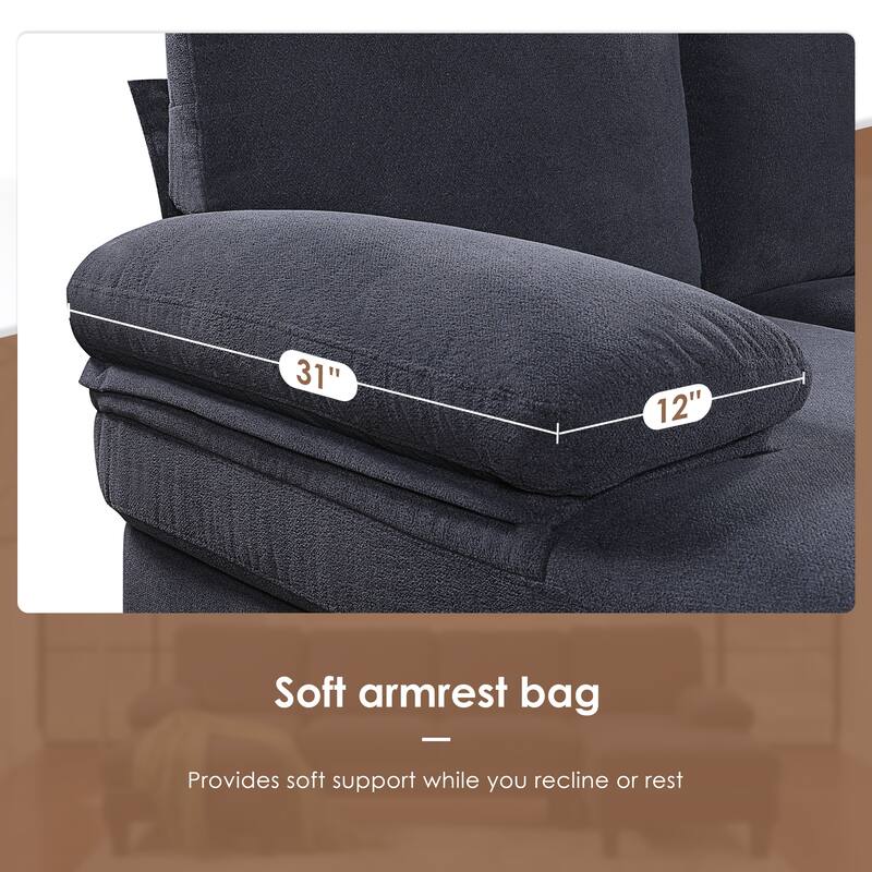 Velvet U-Shaped Sectional Sofa Couch with Chaise