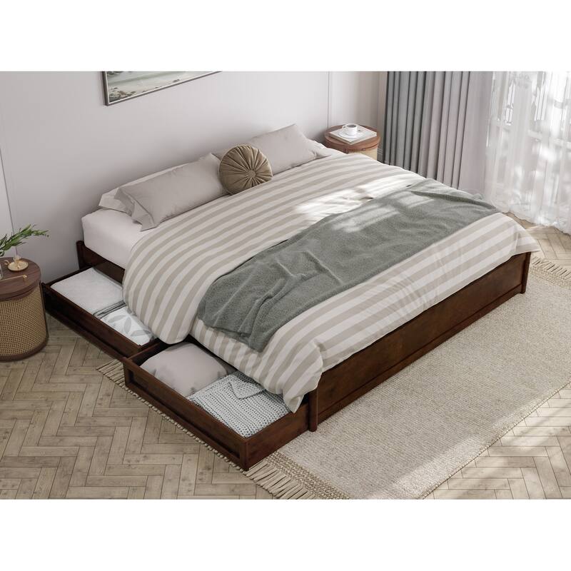 Barcelona Panel Platform Bed with Storage Drawers