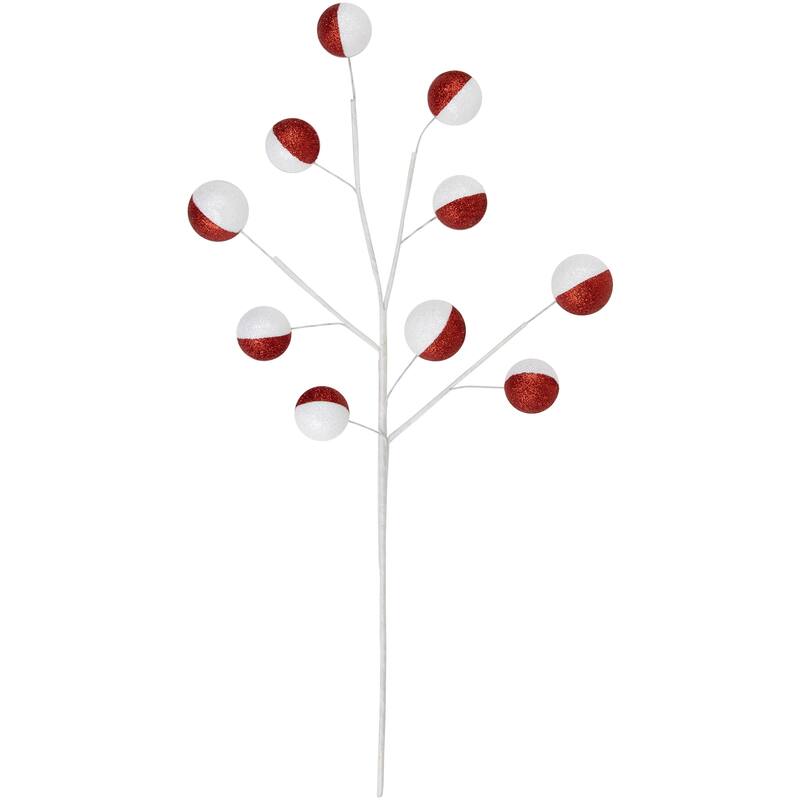 Set of 2 Red and White Glittered Candy Cane Christmas Picks 22" - 22