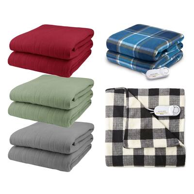 Pure Warmth Comfort Knit Fleece Electric Heated Warming Throw Blanket