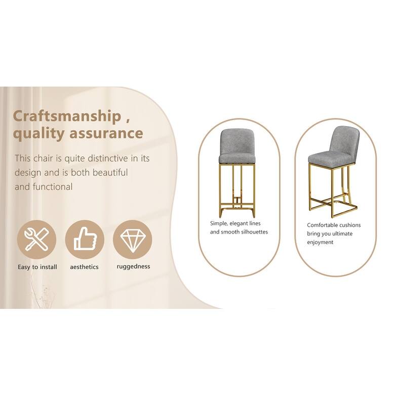 Dining 360°Swivel Bar Chairs Set Of 2 Modern Style Bar Chairs With Simple Design, Creative Design Comfortable High Stools