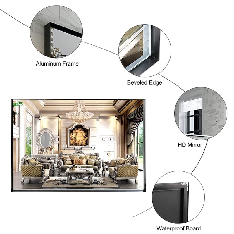 Black Rectangular Bathroom Mirror