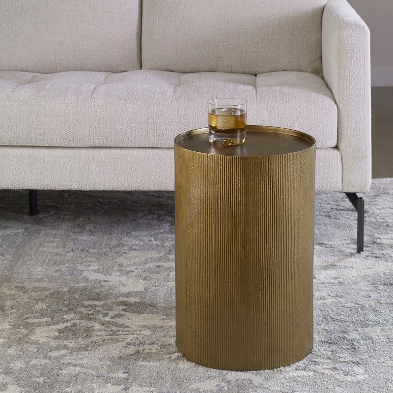 Uttermost 25114 Adrina 12" Diameter Aluminum Tray Table