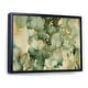 preview thumbnail 1 of 10, Designart "Green Luxury Abstract Fluid Art I" Modern Framed Canvas Wall Art Print 20 in. wide x 12 in. high - Black