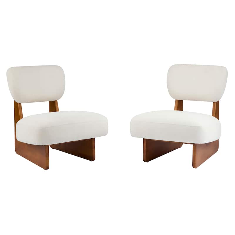 Christopher Knight Home -Vincent Minimalist Polyester Upholstered Lounge Chair （Set of 2）