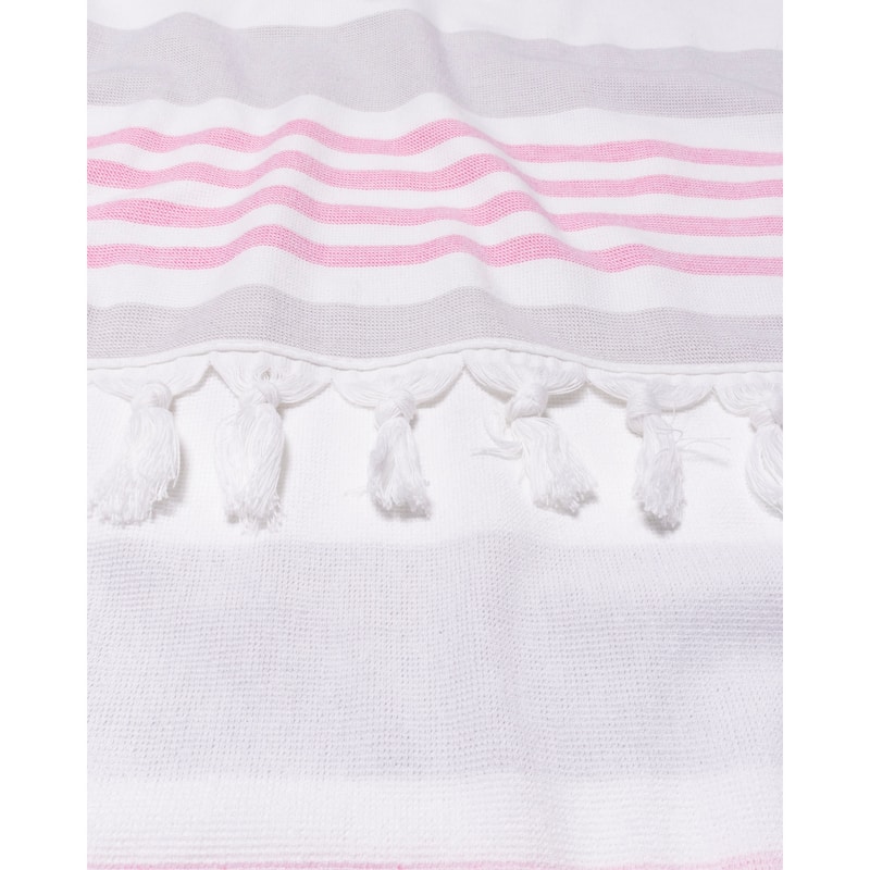 Superior Bahari Stripe Fouta Beach Towel with Tassels - 35" x 68"